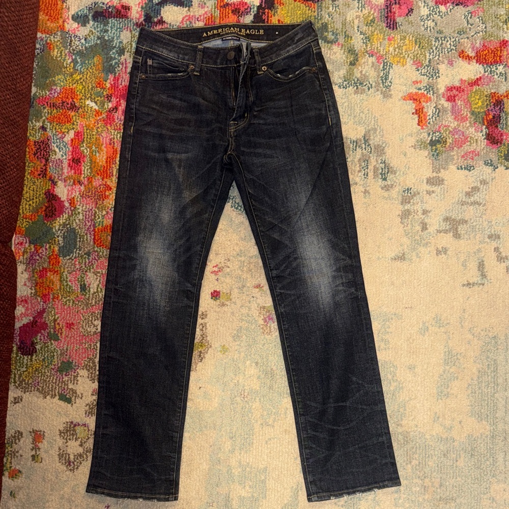 American Eagle Outfitters Men's Dark Blue Jeans